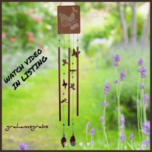 WOODSTOCK VICTORIAN GARDEN CHIME LARGE BUTTERFLY VGCBU WIND CHIME FREE SHIPPING - Picture 1 of 4