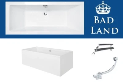 BESCO Badewanne Rechteck Acryl Wanne 155x70 165x75 170x75 175x80 180x80 Schürze