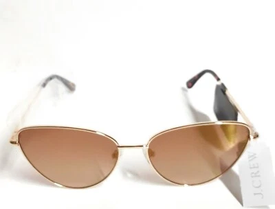 Gafas de sol J.Crew ojo de gato alambre y estuche de lona dorado nuez uva protección UVB NUEVO CON ETIQUETAS Foto 1 de 4