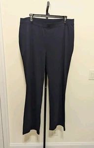 Avenue Women's Plus Navy Blue Straight Leg Casual Knit Stretch Pants Tall 22/24 - Picture 1 of 6