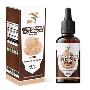 Lions Mane Mushroom Extract Organic Non GMO Tincture Liquid Herbal Drops 2 Fl Oz - Picture 1 of 10
