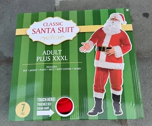 Santa Claus Suit Classic Christmas Holiday Fancy Dress Halloween Adult Costume - Picture 1 of 5