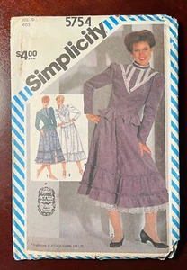 VTG 80s Simplicity 5754 Gunne Sax Prairie Cottagecore Dress Pattern Sz 10 UNCUT - Picture 1 of 9