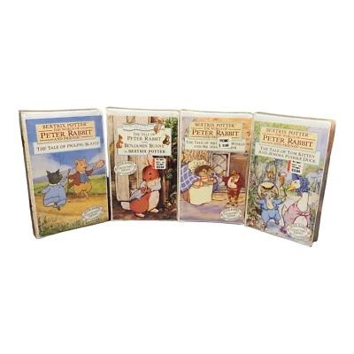 Беатрикс Поттер лот из 4 запечатанных 100-летие Питер кролик и друзья VHS моллюсков - Изображение 1 из 4