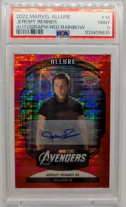 π₯2022 Upper Deck Marvel Allure Red Auto Jeremy Renner As Hawkeye #14 PSA 9π₯ - Picture 1 of 3