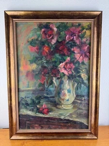 Vtg Framed Floral Still Life Painting Listed Artist Celia B Michelena 1910-2006) - Picture 1 of 7