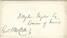 George B. McClellan (Civil War Union Army General) Original Signature on Cover
