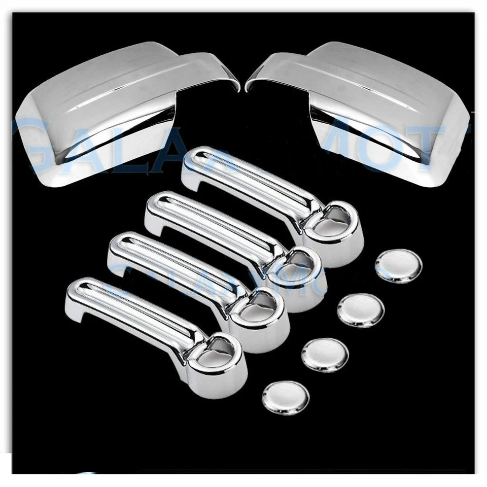 Triple Chrome plated ABS Mirror+4 Door Handle Cover for 2008-2012 Jeep Liberty Foto 1 de 1