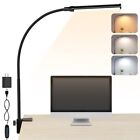LED Desk lamp with Clamp, Eye-Caring Clip Lights for Home Office, 3 Colors Fu...