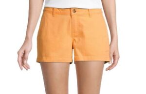 NWT Ladies A.N.A. Midrise Shortie Shorts Mango Chino Size 14