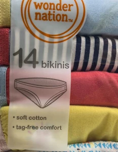 Girls Panties Bikini Sz 10 Underwear Soft Cotton Tag Free Comfort 14 Pr. Package - Picture 1 of 7