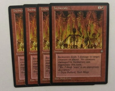 MTG 4X ICE AGE INCINERATE NM MAGIC THE GATHERING COMMON RED INSTANT ENGLISH - Image 1 of 4