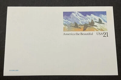 1989 US Sc# UX131 America the beautiful Mountains 21¢ Postal Card MNH Postcard. - Image 1 of 2