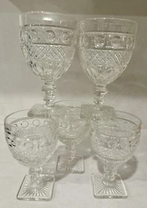 De Colección 5 Cáliz Imperial Glass Ohio Tradition Agua Transparente/Vino 5.375" *Perfecto - Imagen 1 de 7