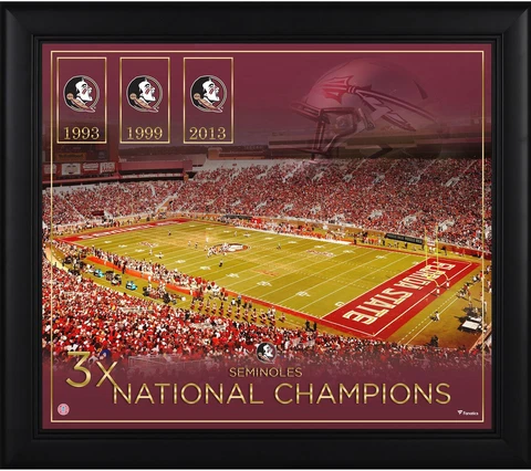 Florida State Seminoles Framed 15x17 Football Champship Count Collage Cover