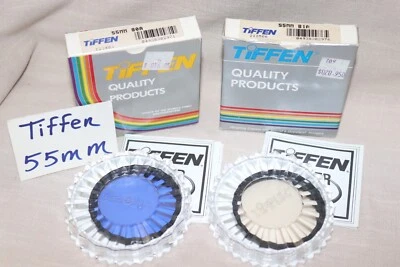2PC NEW Vtg TIFFEN 55mm 80A Blue & Tiffen 55mm 81A Warm Light Balancing FILTERS - Image 1 of 4