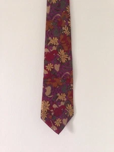 Editions by Van Heusen Floral Neck Tie Flower Daisy Tulip Purple Red Gold - Picture 1 of 7