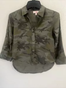 GB Girls Camo Button Down Top Size XS 6/6X Long Sleeve Shirt - Picture 1 of 4