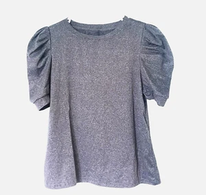 Casual Puff Sleeve Grey T-Shirt 10 Size - Picture 1 of 5