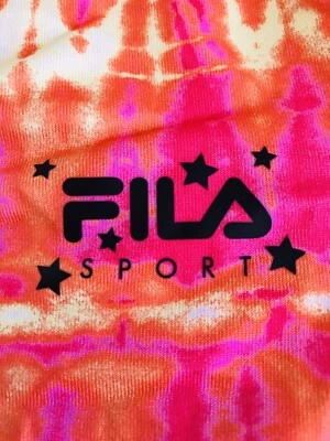 Lote de 2 Camisas Atléticas FILA Deportivas Naranja Brillante Rosa Verde Azulado Talla 10/12 para Niñas Foto 1 de 4