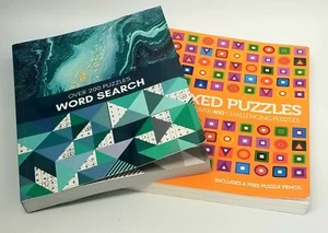 puzzle book set of two word search mixed puzzles NEW - Picture 1 of 12