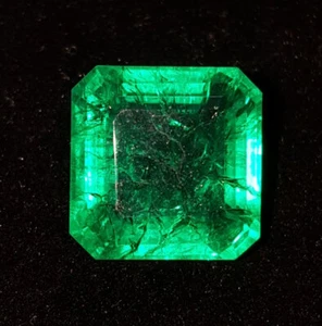 Loose Gemstone Natural Emerald Certified Emerald Transparent 12.92 Ct Square Gem - Picture 1 of 9