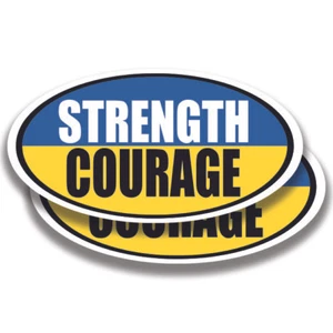 CALCOMANÍAS UCRANIA CORAJE FUERZA 2 pegatinas Bogo coche ventana parachoques barco - Imagen 1 de 1