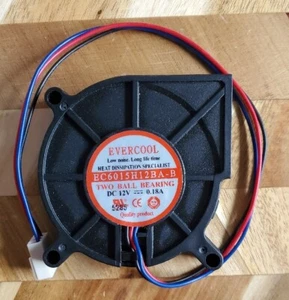 New Evercool 60mm x 15mm 12V DC Dual Ball Bearing Blower Fan 3 pin EC6015H12BA-B - Picture 1 of 4