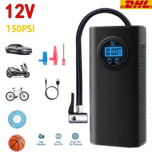 LCD Elektrische Akku Luftpumpe Auto Fahrrad Reifen Druckluft Kompressor 150PSI - Bild 1 von 11