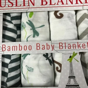 La Libellule BeBe Muslin Baby Blankets 43" x 43" Bamboo 4 Pack NEW Girl or Boy - Picture 1 of 4