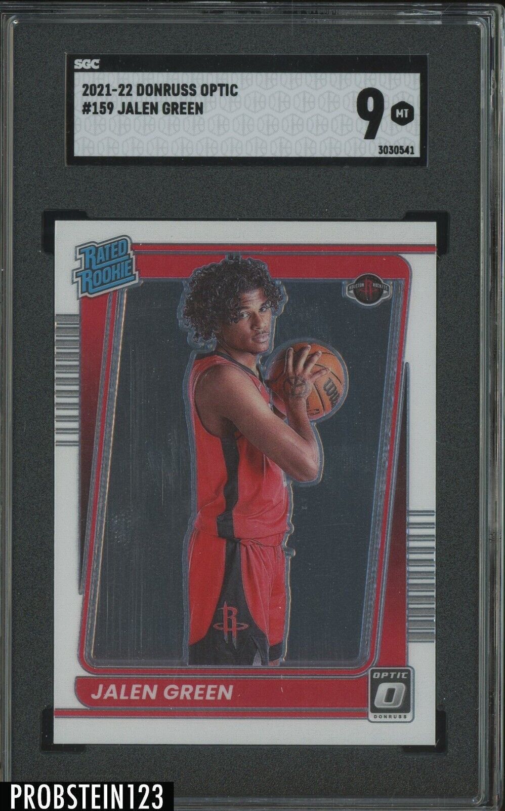 2021-22 Donruss Optic #159 Jalen Green Houston Rockets RC Rookie SGC 9 MINT