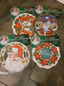 Lot Of 4 Vintage Reusable Window Decorations - NEW IN PACKAGE- FREE SHIPPING - Picture 1 of 8