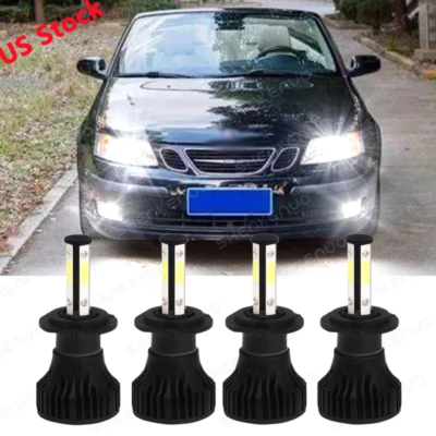 Ajuste para Saab 9-3 2004-2007 - 4 piezas 6000K LED faros bombillas de haz alto y bajo combo Foto 1 de 4