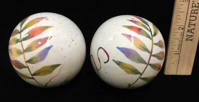 Salero y pimentero gres cerámica bola redonda tie dye hoja helecho moteado Foto 1 de 4