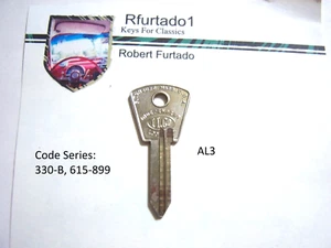 Key Blank for Vintage Fiat , Alfa Romeo early 60's (see code series) AL3 - Bild 1 von 3