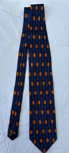 Conte di Milano Tie. 100% Silk. Blue with Orange Dots. Men’s Tie. - Picture 1 of 11