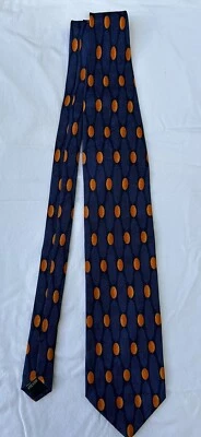 Conte di Milano Tie. 100% Silk. Blue with Orange Dots. Men’s Tie. - Image 1 of 4