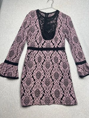 Nanette Lepore Whimsygoth Lace Sheath Dress Womens 12 Boho Romantic Victorian - Image 1 of 4