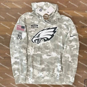 Felpa con cappuccio AUTENTICA Nike Philadelphia Eagles Salute to Service 2024 NFL Sideline - Foto 1 di 8