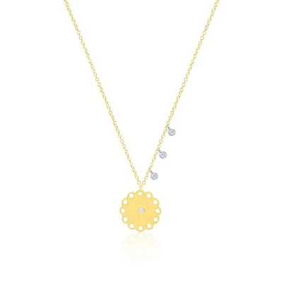 Meira T 14k Yellow Gold Flower Diamond Bezel Necklace - Image 1 of 4