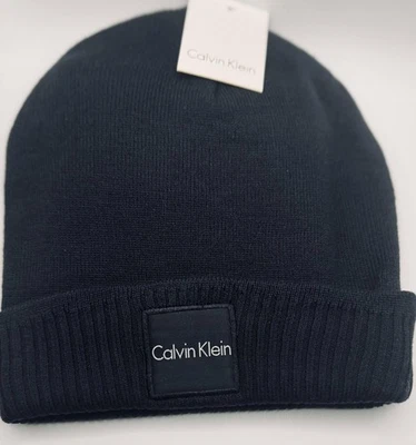 Calvin Klein unisex CK Logo Cuffed Beanie Hat One Size .free potage