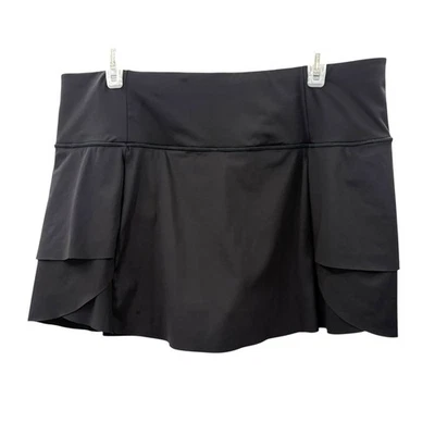 EUC Athleta Athletic Stretch Skirt Breathable Tennis Mini Skort Black SZ Large - Image 1 of 4