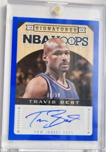 2013-14 NBA Hoops - Signatures Travis Best #53 Blue /50 (AU) RARE - Picture 1 of 2