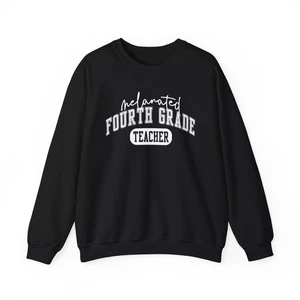 Black Fourth Grade Teacher 4th Sweatshirt Gifts Crewneck Shirt - Picture 1 of 5