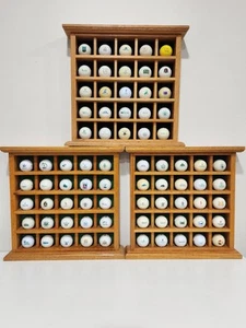 75 Logo/Commemorative Golf Balls + Wood Display Case – Courses & 1996 Olympics - Picture 1 of 24