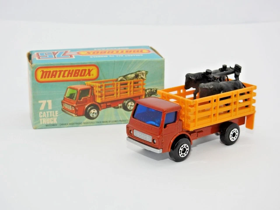 Matchbox Lesney 1976-81 No.71 Bronzo Camion Trasporto Bestiame Nuovo K Tipo Box - Immagine 1 di 4