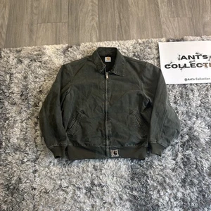 Vintage Carhartt Santa Fe Jacket J102 MOS Green CUT TAG Waffle Lined WorkWear - Picture 1 of 13
