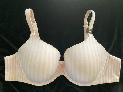 Nuevo con etiquetas Sujetador Victoria's Secret 44C Body By Victoria Forrado Cobertura Perfecta Rayas Rosa Foto 1 de 4