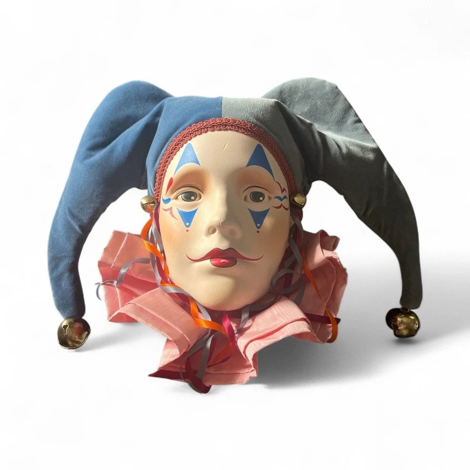 VTG Dyan Nelson Nobody’s Fool Large Harlequin Jester Clown Ceramic Mask Wall Art - Image 1 of 1