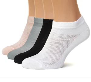 Thin Breathable Cotton Low Cut Ankle Running socks for Women, 4 Pack - 4 colors - Picture 1 of 9
